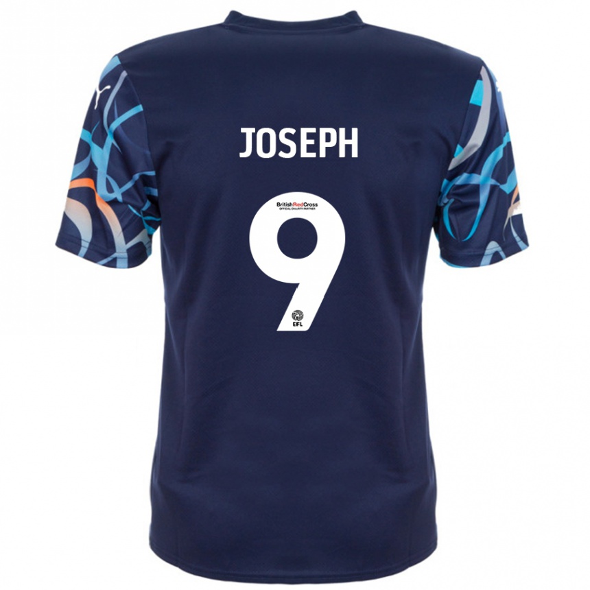 Kinder Fußball Kyle Joseph #9 Marineblau Auswärtstrikot Trikot 2024/25 T-Shirt Luxemburg