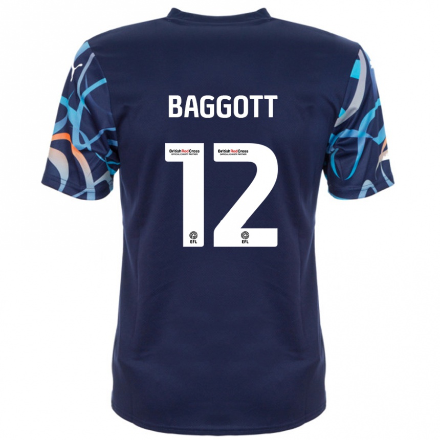 Kinder Fußball Elkan Baggott #12 Marineblau Auswärtstrikot Trikot 2024/25 T-Shirt Luxemburg