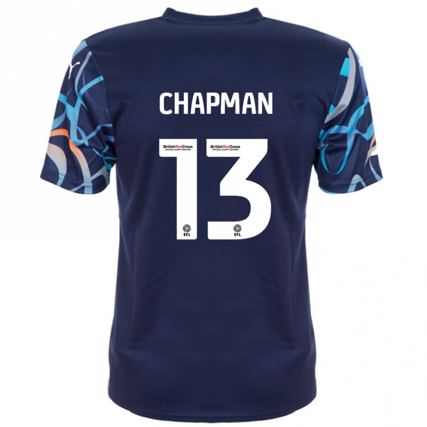 Kinder Fußball Mackenzie Chapman #13 Marineblau Auswärtstrikot Trikot 2024/25 T-Shirt Luxemburg