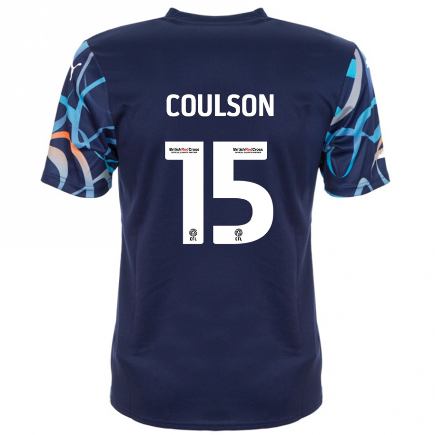 Kinder Fußball Hayden Coulson #15 Marineblau Auswärtstrikot Trikot 2024/25 T-Shirt Luxemburg