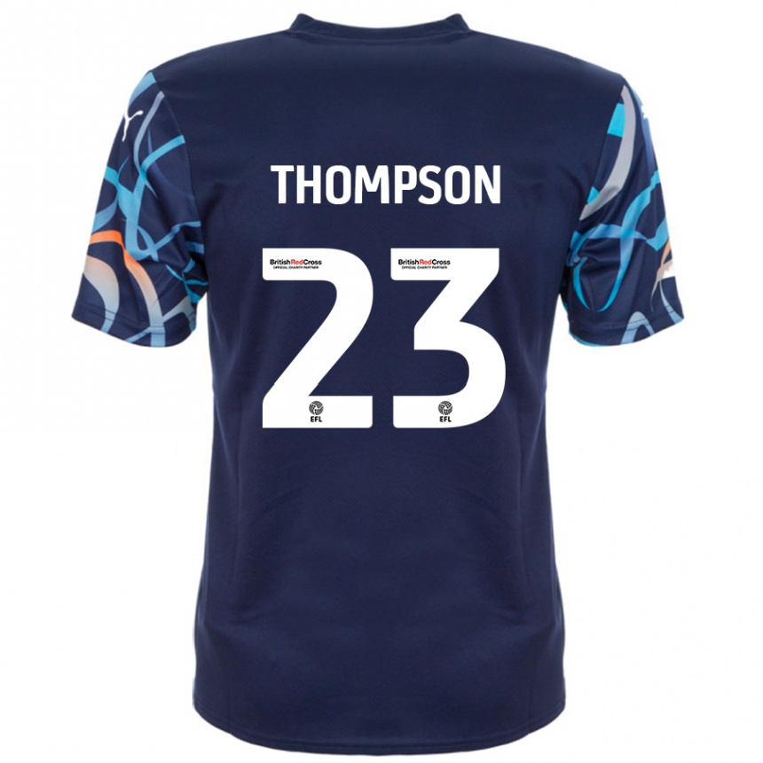 Kinder Fußball Dominic Thompson #23 Marineblau Auswärtstrikot Trikot 2024/25 T-Shirt Luxemburg