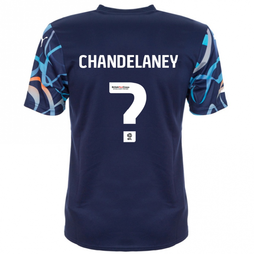 Kinder Fußball Yulan Chandelaney #0 Marineblau Auswärtstrikot Trikot 2024/25 T-Shirt Luxemburg