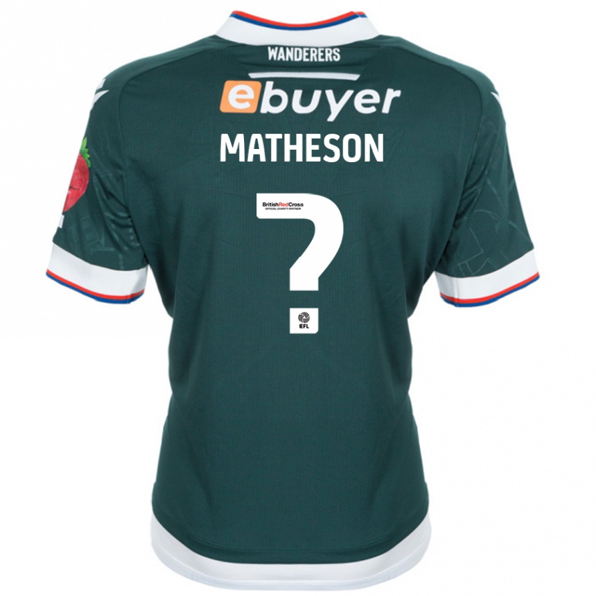 Kinder Fußball Luke Matheson #0 Dunkelgrün Auswärtstrikot Trikot 2024/25 T-Shirt Luxemburg