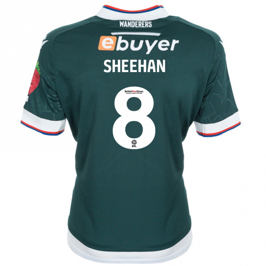 Kinder Fußball Josh Sheehan #8 Dunkelgrün Auswärtstrikot Trikot 2024/25 T-Shirt Luxemburg