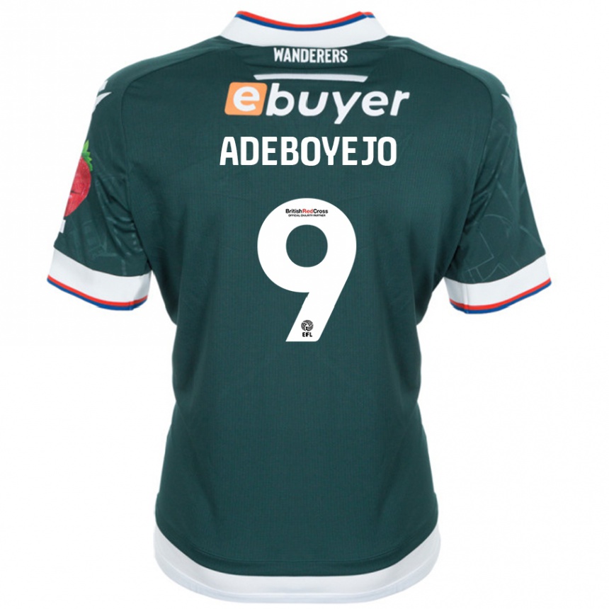 Kinder Fußball Victor Adeboyejo #9 Dunkelgrün Auswärtstrikot Trikot 2024/25 T-Shirt Luxemburg