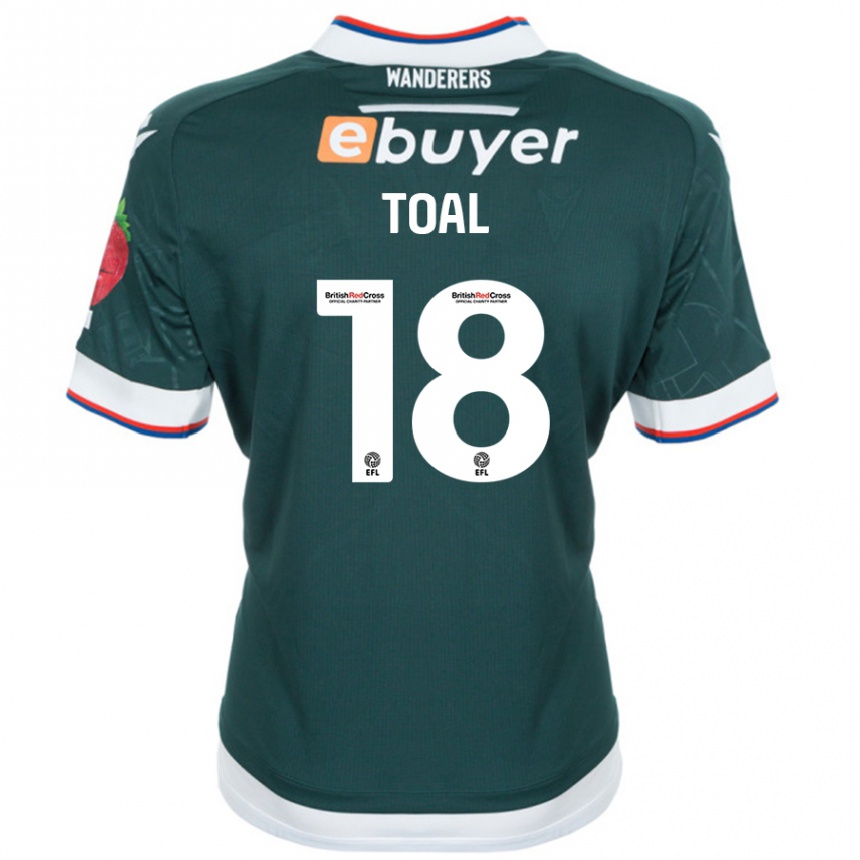 Kinder Fußball Eoin Toal #18 Dunkelgrün Auswärtstrikot Trikot 2024/25 T-Shirt Luxemburg