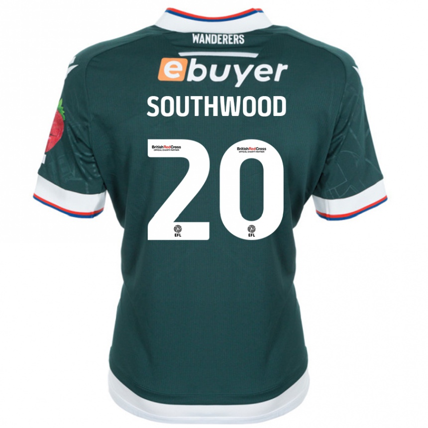 Kinder Fußball Luke Southwood #20 Dunkelgrün Auswärtstrikot Trikot 2024/25 T-Shirt Luxemburg