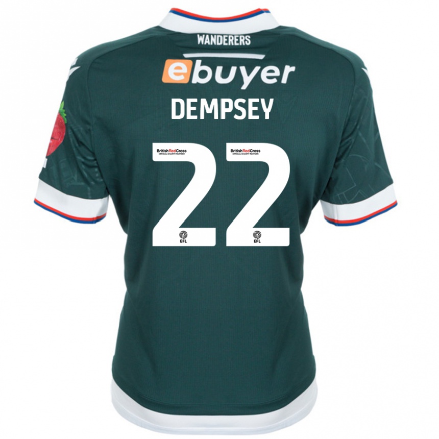 Kinder Fußball Kyle Dempsey #22 Dunkelgrün Auswärtstrikot Trikot 2024/25 T-Shirt Luxemburg