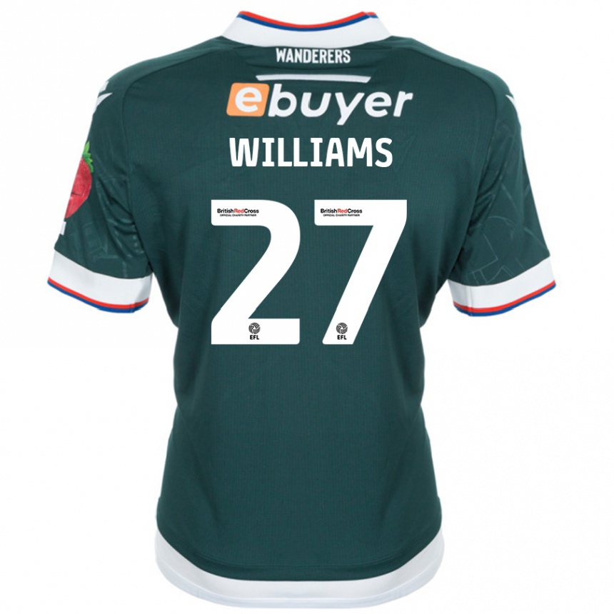 Kinder Fußball Randell Williams #27 Dunkelgrün Auswärtstrikot Trikot 2024/25 T-Shirt Luxemburg