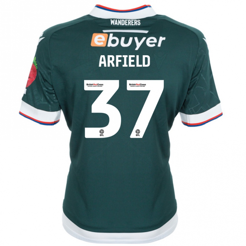 Kinder Fußball Scott Arfield #37 Dunkelgrün Auswärtstrikot Trikot 2024/25 T-Shirt Luxemburg