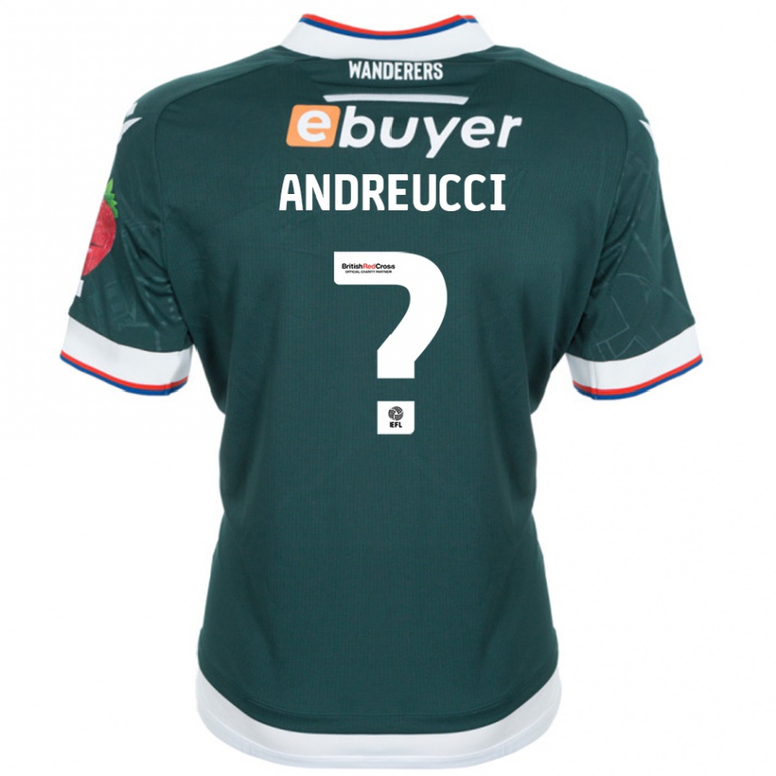 Kinder Fußball Ben Andreucci #0 Dunkelgrün Auswärtstrikot Trikot 2024/25 T-Shirt Luxemburg