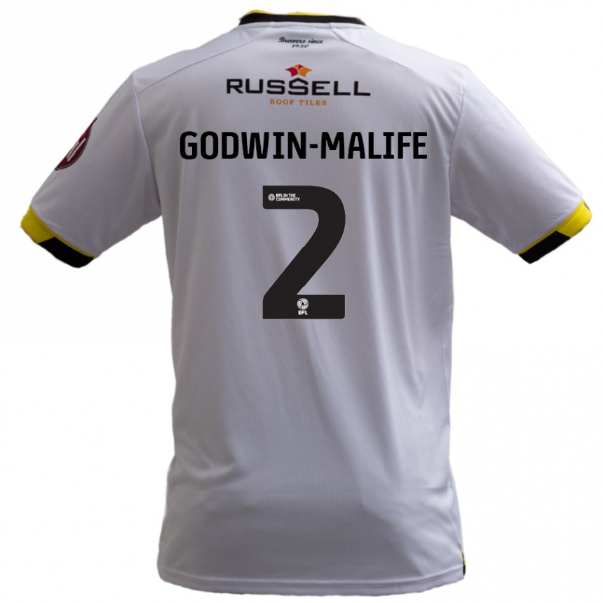 Kinder Fußball Udoka Godwin-Malife #2 Weiß Auswärtstrikot Trikot 2024/25 T-Shirt Luxemburg