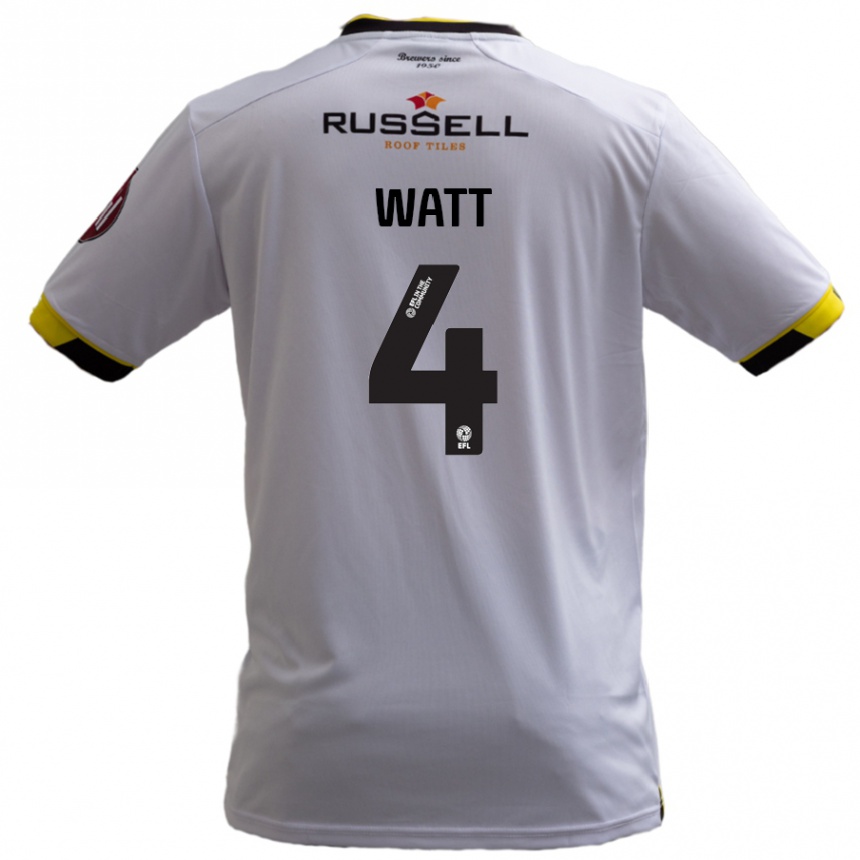 Kinder Fußball Elliot Watt #4 Weiß Auswärtstrikot Trikot 2024/25 T-Shirt Luxemburg