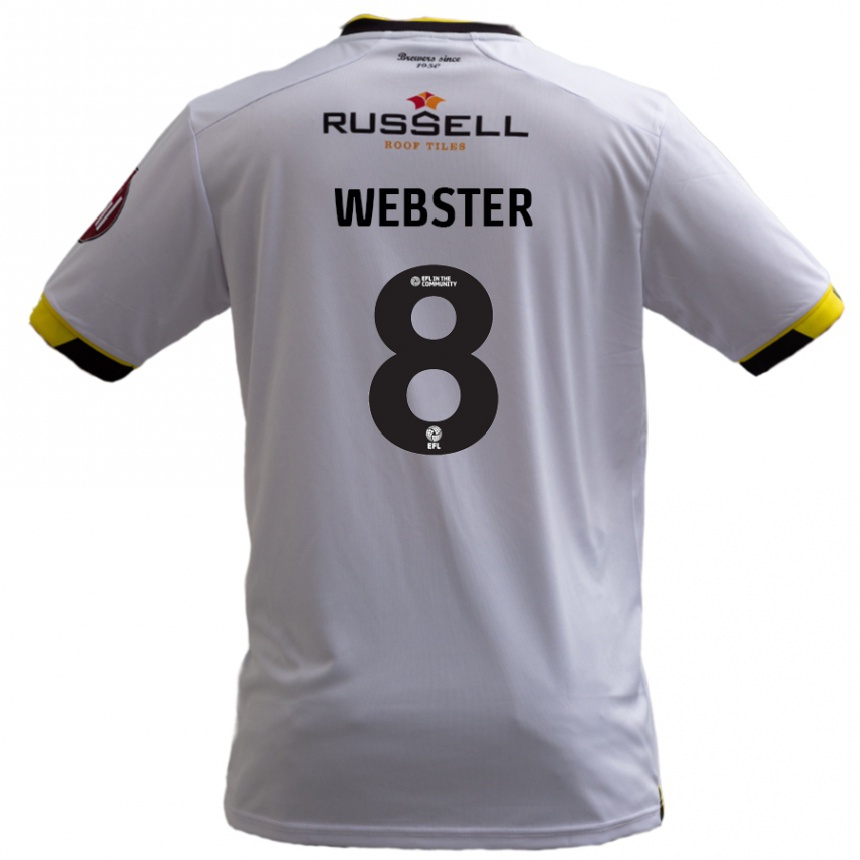 Kinder Fußball Charlie Webster #8 Weiß Auswärtstrikot Trikot 2024/25 T-Shirt Luxemburg