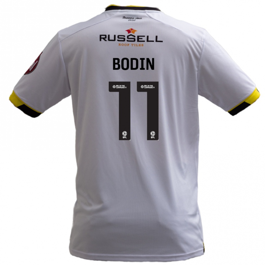 Kinder Fußball Billy Bodin #11 Weiß Auswärtstrikot Trikot 2024/25 T-Shirt Luxemburg