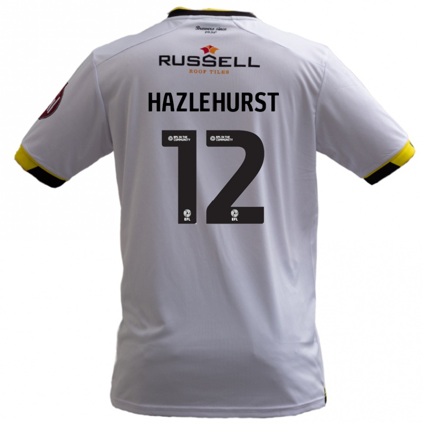 Kinder Fußball Jack Hazlehurst #12 Weiß Auswärtstrikot Trikot 2024/25 T-Shirt Luxemburg