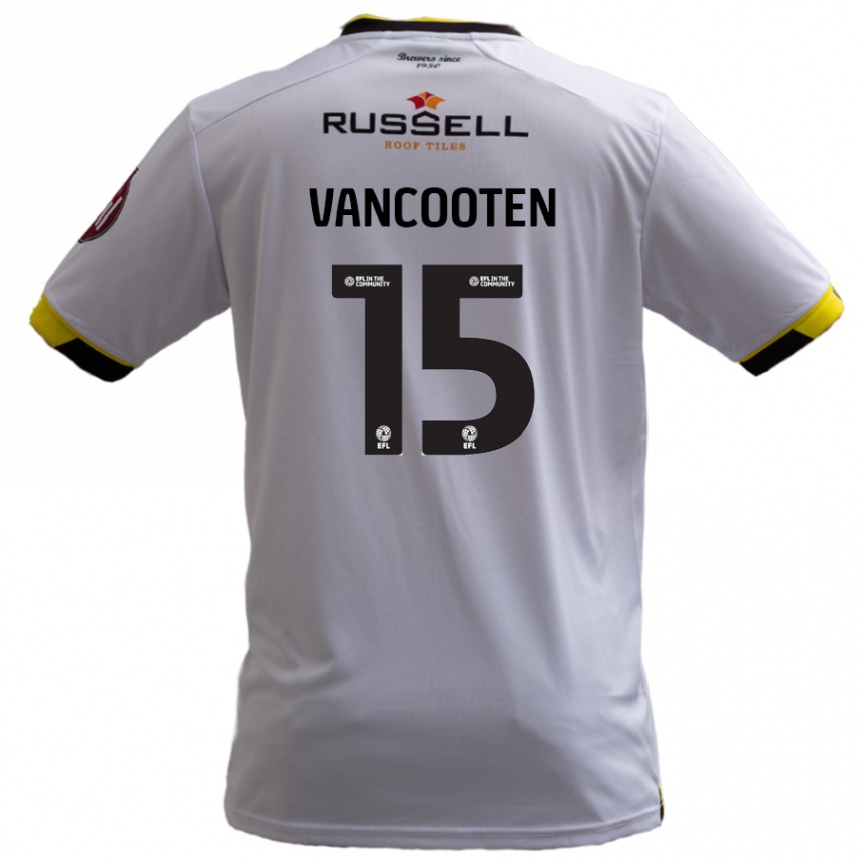 Kinder Fußball Terence Vancooten #15 Weiß Auswärtstrikot Trikot 2024/25 T-Shirt Luxemburg