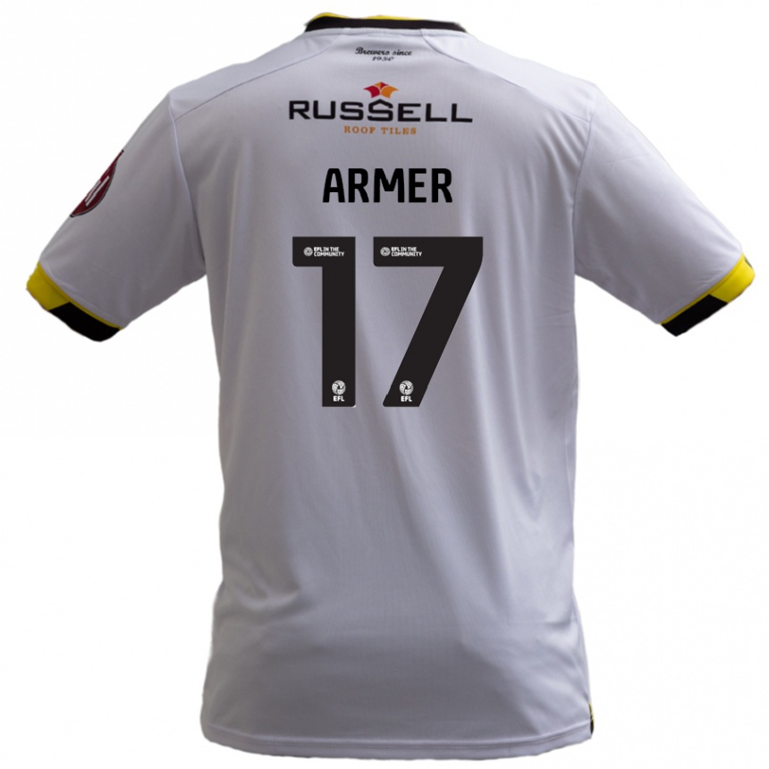 Kinder Fußball Jack Armer #17 Weiß Auswärtstrikot Trikot 2024/25 T-Shirt Luxemburg