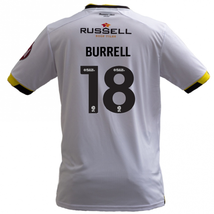 Kinder Fußball Rumarn Burrell #18 Weiß Auswärtstrikot Trikot 2024/25 T-Shirt Luxemburg