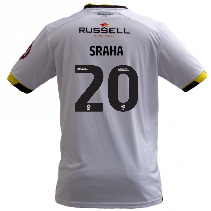 Kinder Fußball Jason Sraha #20 Weiß Auswärtstrikot Trikot 2024/25 T-Shirt Luxemburg