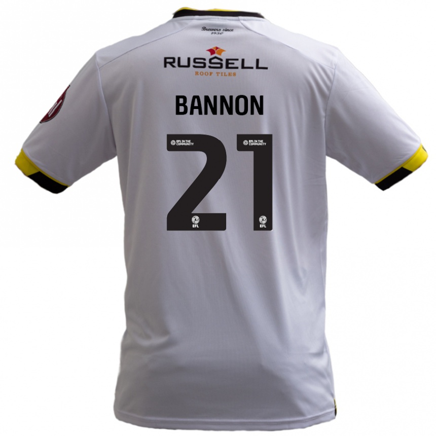 Kinder Fußball Alex Bannon #21 Weiß Auswärtstrikot Trikot 2024/25 T-Shirt Luxemburg