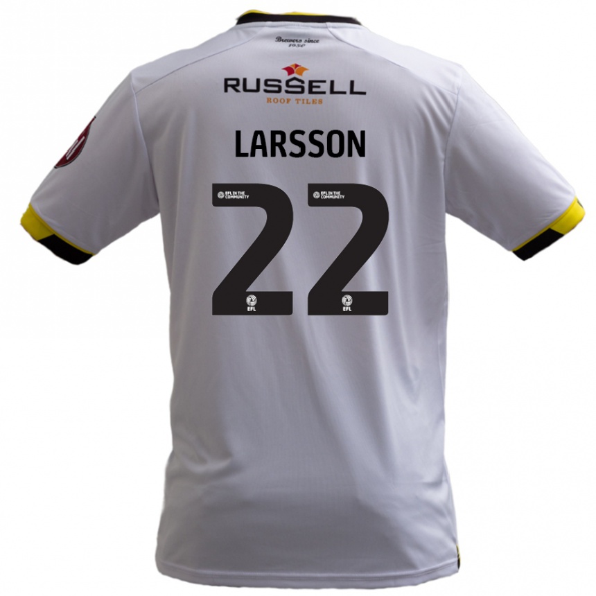 Kinder Fußball Julian Larsson #22 Weiß Auswärtstrikot Trikot 2024/25 T-Shirt Luxemburg