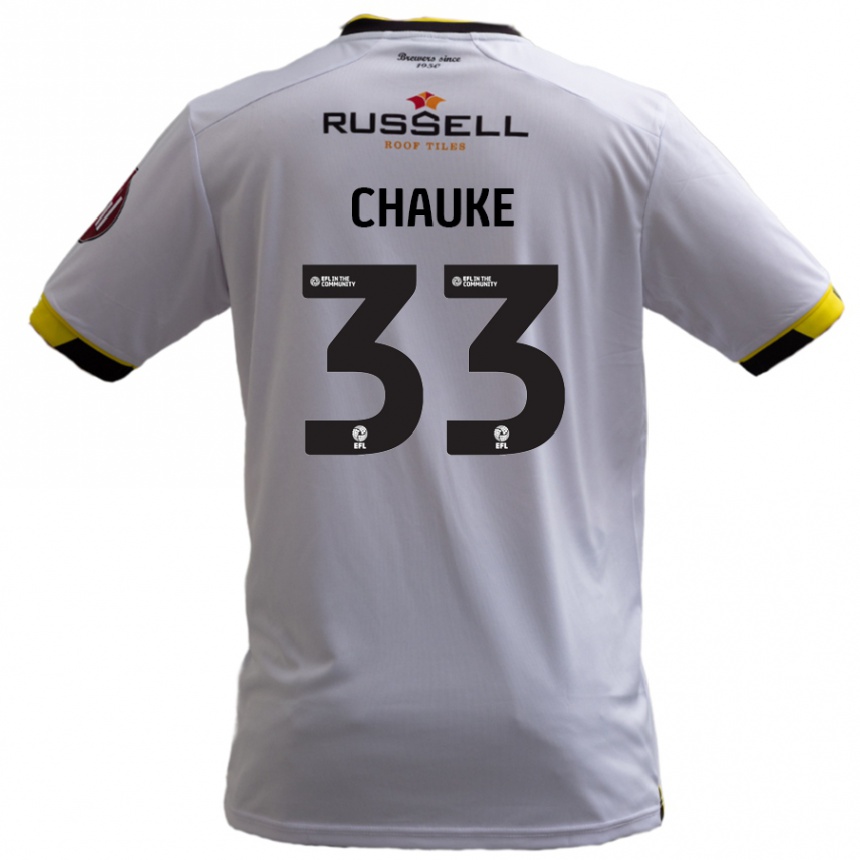 Kinder Fußball Kgaogelo Chauke #33 Weiß Auswärtstrikot Trikot 2024/25 T-Shirt Luxemburg