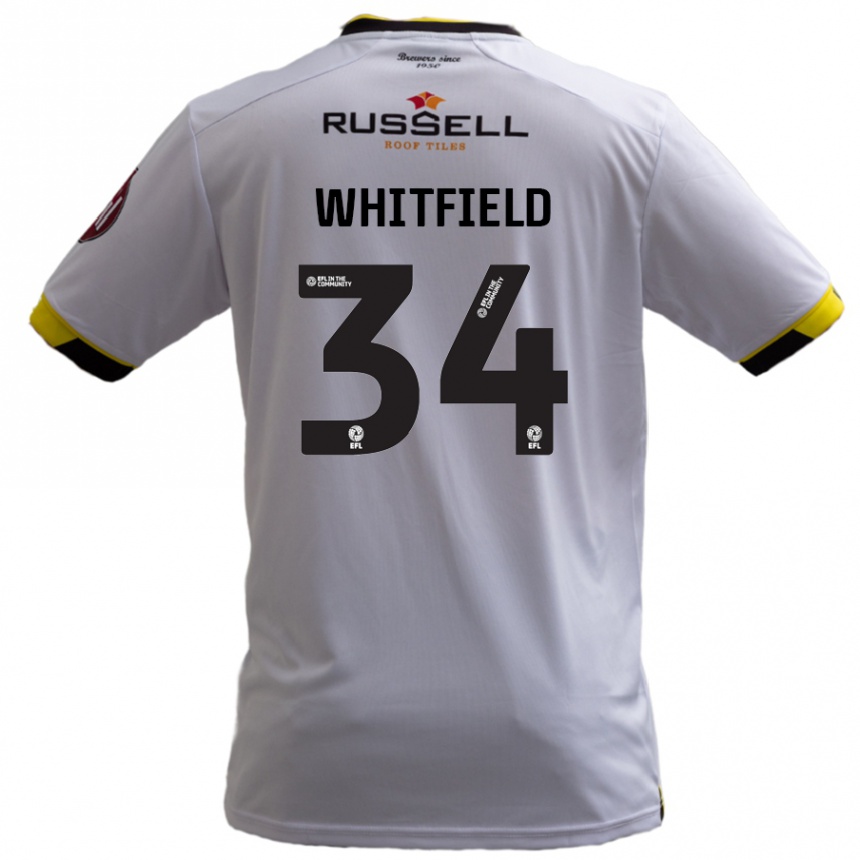 Kinder Fußball Ben Whitfield #34 Weiß Auswärtstrikot Trikot 2024/25 T-Shirt Luxemburg