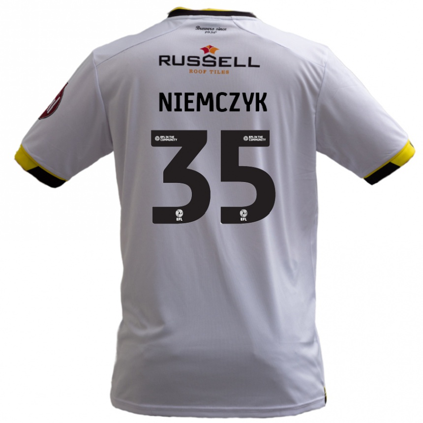 Kinder Fußball Jakub Niemczyk #35 Weiß Auswärtstrikot Trikot 2024/25 T-Shirt Luxemburg