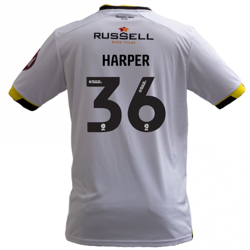 Kinder Fußball Rekeem Harper #36 Weiß Auswärtstrikot Trikot 2024/25 T-Shirt Luxemburg