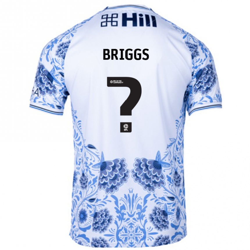 Kinder Fußball Jj Briggs #0 Weiß Blau Auswärtstrikot Trikot 2024/25 T-Shirt Luxemburg