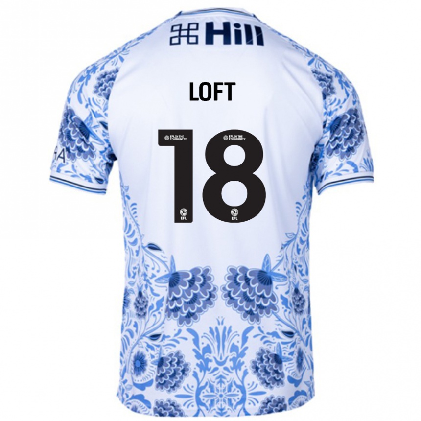 Kinder Fußball Ryan Loft #18 Weiß Blau Auswärtstrikot Trikot 2024/25 T-Shirt Luxemburg