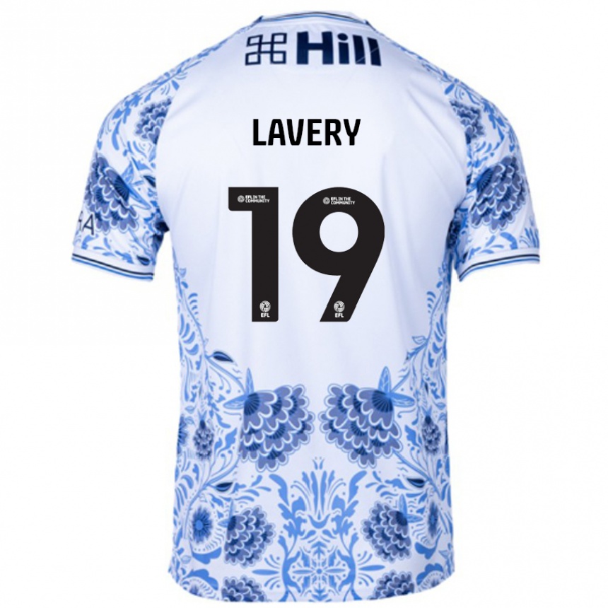 Kinder Fußball Shayne Lavery #19 Weiß Blau Auswärtstrikot Trikot 2024/25 T-Shirt Luxemburg