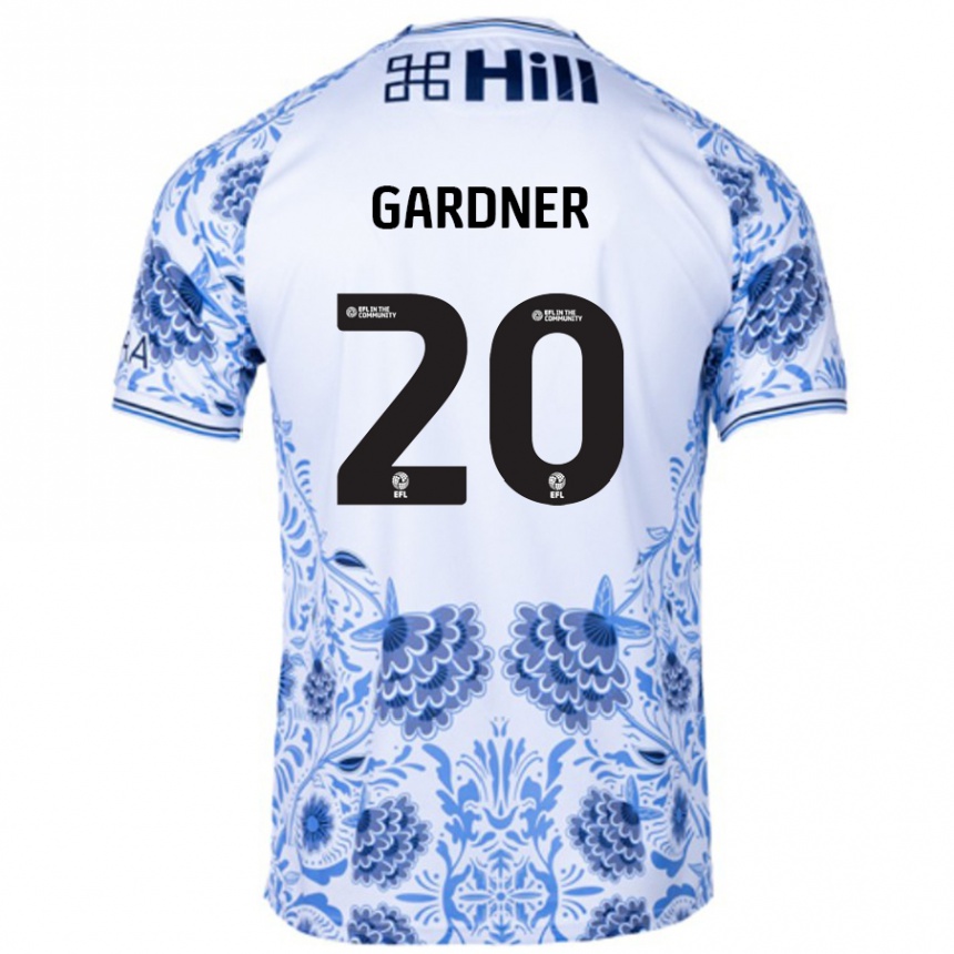 Kinder Fußball Gary Gardner #20 Weiß Blau Auswärtstrikot Trikot 2024/25 T-Shirt Luxemburg