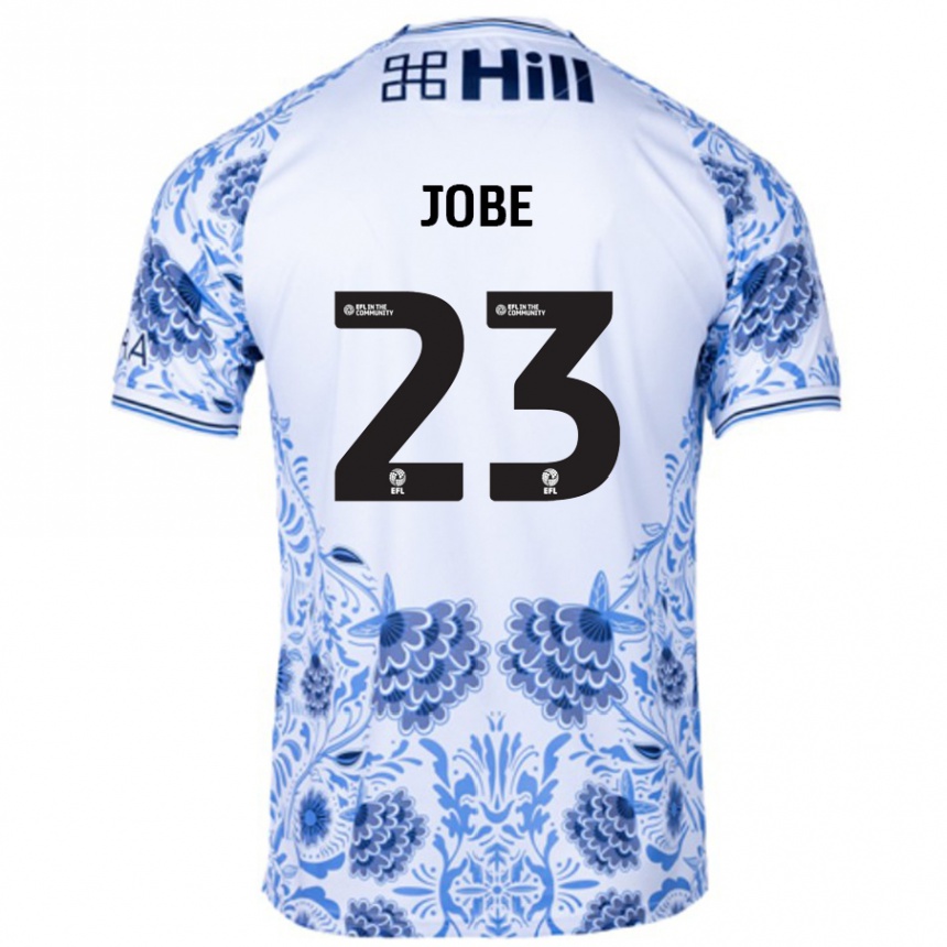 Kinder Fußball Mamadou Jobe #23 Weiß Blau Auswärtstrikot Trikot 2024/25 T-Shirt Luxemburg