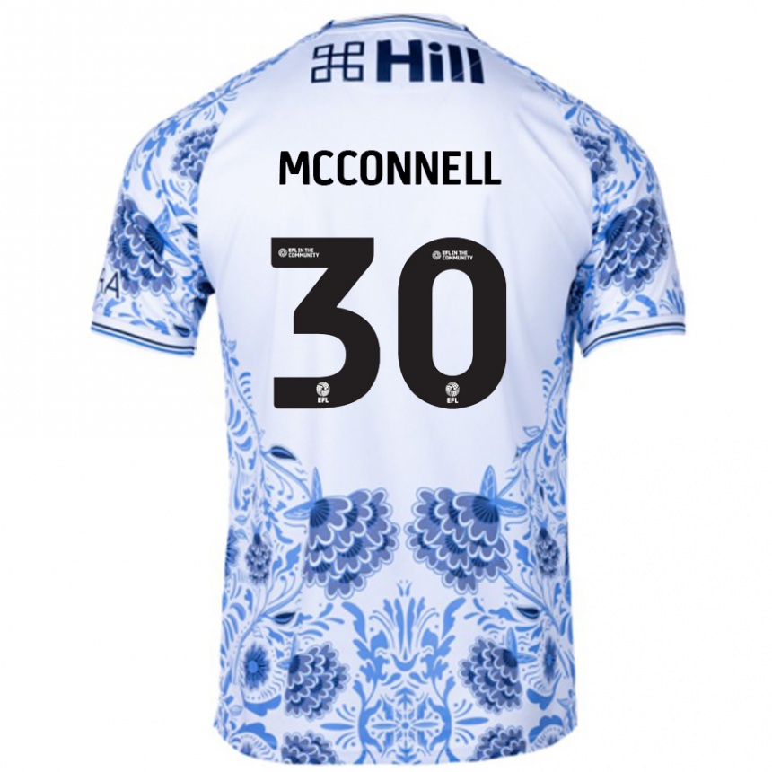 Kinder Fußball Glenn Mcconnell #30 Weiß Blau Auswärtstrikot Trikot 2024/25 T-Shirt Luxemburg