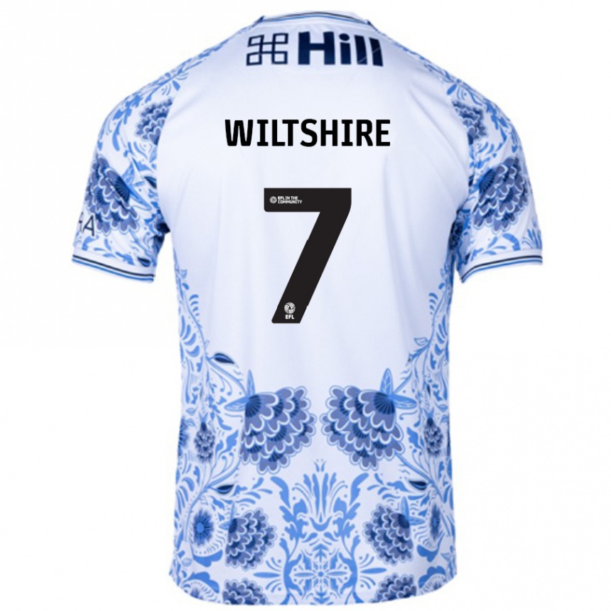 Kinder Fußball Sarah Wiltshire #7 Weiß Blau Auswärtstrikot Trikot 2024/25 T-Shirt Luxemburg