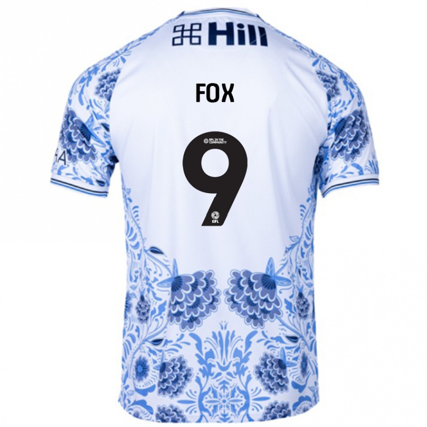 Kinder Fußball Ruth Fox #9 Weiß Blau Auswärtstrikot Trikot 2024/25 T-Shirt Luxemburg