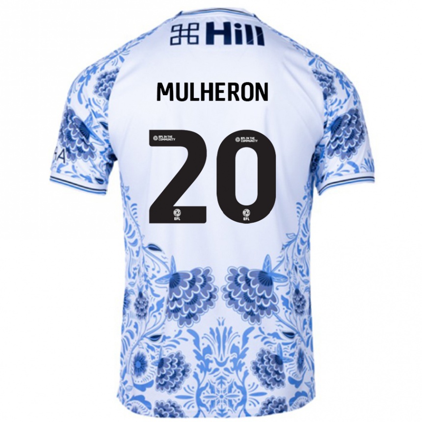 Kinder Fußball Bronwyn Mulheron #20 Weiß Blau Auswärtstrikot Trikot 2024/25 T-Shirt Luxemburg