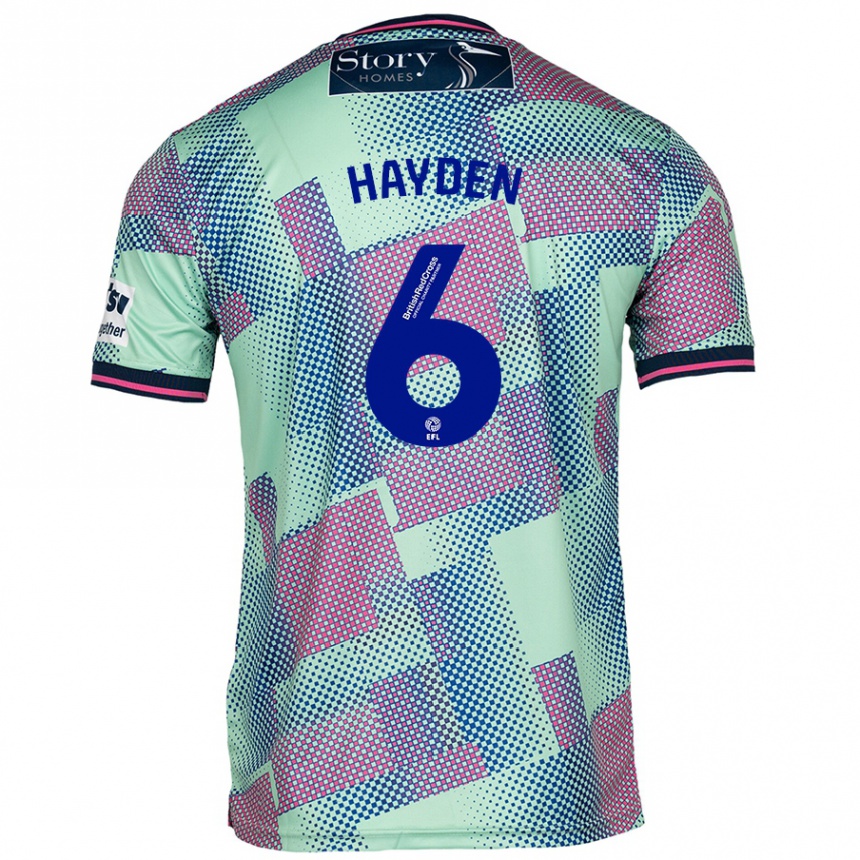 Kinder Fußball Aaron Hayden #6 Grün Auswärtstrikot Trikot 2024/25 T-Shirt Luxemburg