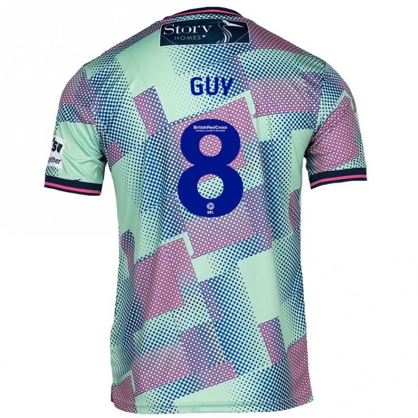 Kinder Fußball Callum Guy #8 Grün Auswärtstrikot Trikot 2024/25 T-Shirt Luxemburg