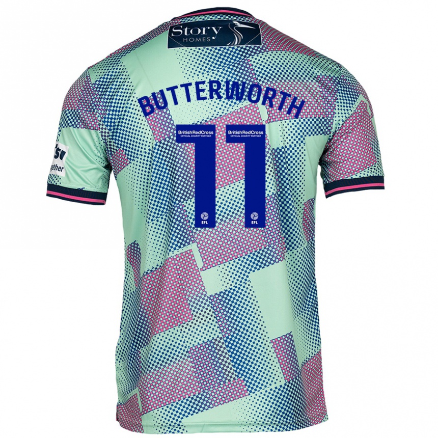 Kinder Fußball Daniel Butterworth #11 Grün Auswärtstrikot Trikot 2024/25 T-Shirt Luxemburg