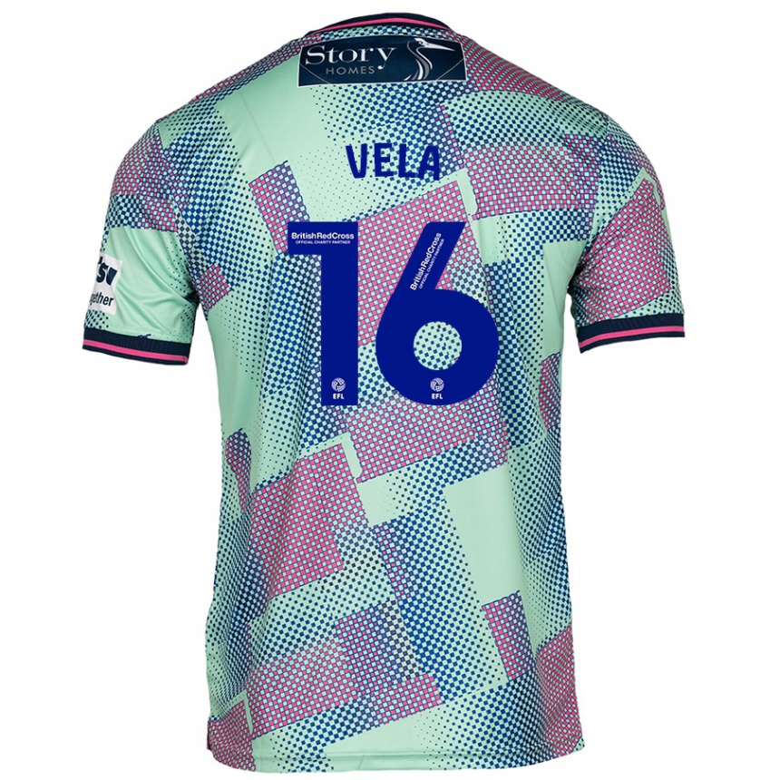 Kinder Fußball Josh Vela #16 Grün Auswärtstrikot Trikot 2024/25 T-Shirt Luxemburg