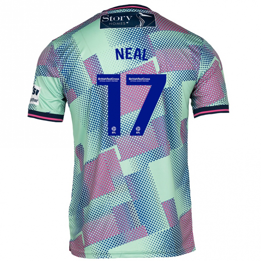 Kinder Fußball Harrison Neal #17 Grün Auswärtstrikot Trikot 2024/25 T-Shirt Luxemburg