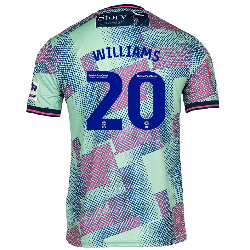 Kinder Fußball Ben Williams #20 Grün Auswärtstrikot Trikot 2024/25 T-Shirt Luxemburg