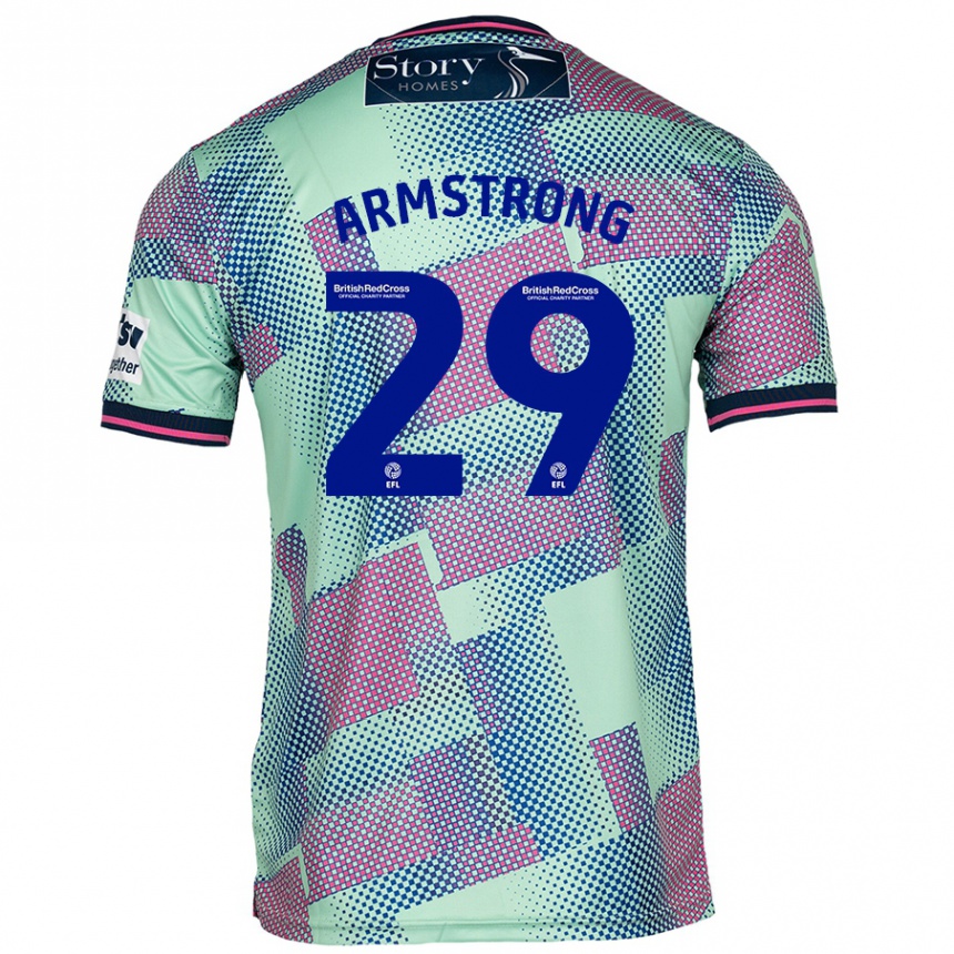 Kinder Fußball Luke Armstrong #29 Grün Auswärtstrikot Trikot 2024/25 T-Shirt Luxemburg