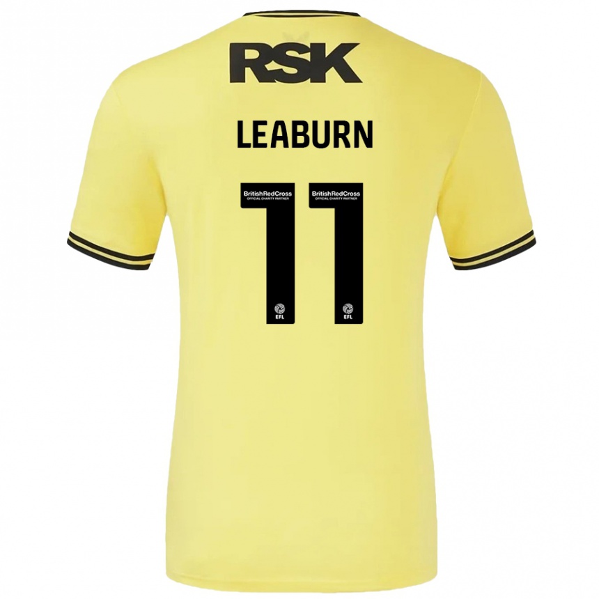 Kinder Fußball Miles Leaburn #11 Gelb Schwarz Auswärtstrikot Trikot 2024/25 T-Shirt Luxemburg