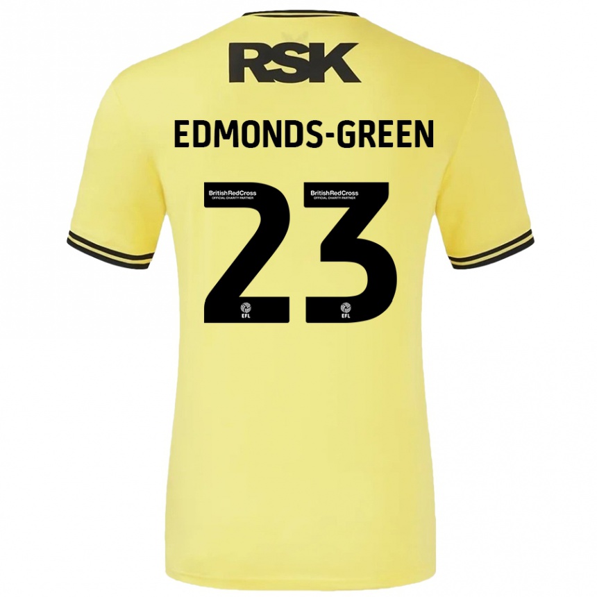 Kinder Fußball Rarmani Edmonds-Green #23 Gelb Schwarz Auswärtstrikot Trikot 2024/25 T-Shirt Luxemburg