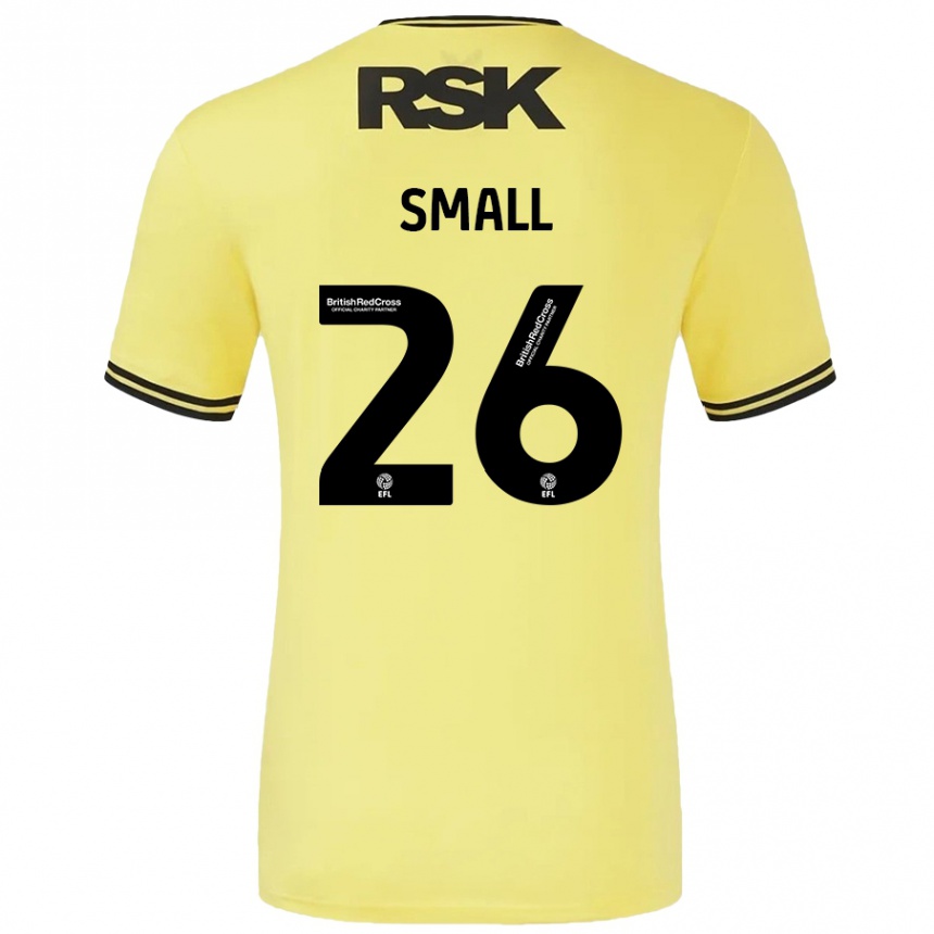 Kinder Fußball Thierry Small #26 Gelb Schwarz Auswärtstrikot Trikot 2024/25 T-Shirt Luxemburg