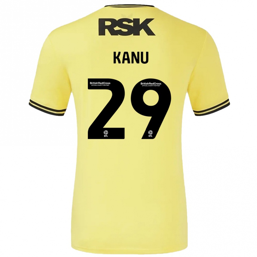 Kinder Fußball Daniel Kanu #29 Gelb Schwarz Auswärtstrikot Trikot 2024/25 T-Shirt Luxemburg